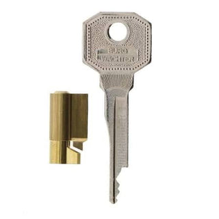 Photo of the Burg Wächter ME/2 cylinder lock with Burg Wächter key
