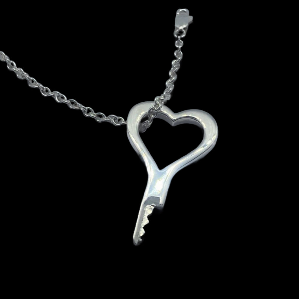 Silver Heart Key