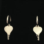 chastity-shop Heart shaped silver earrings
