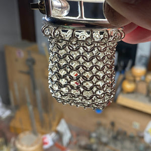 silver handmade Chain Mail Chastity cage