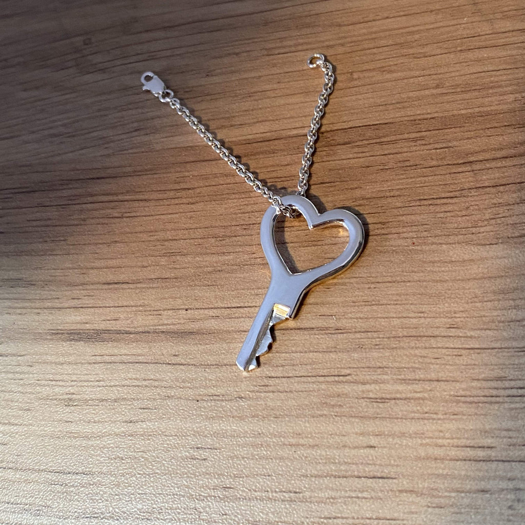Silver Heart Key | chastity key | handmade chastity key | chastity ...